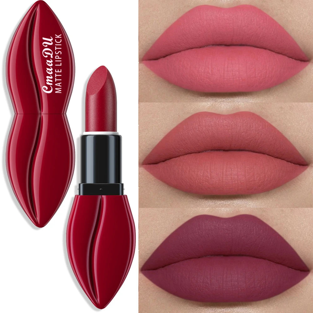 Natural Smooth Matte Waterproof Velvet Nude Lipstick Sexy Red Brown Lip stick Pigments Makeup Lipgloss Long Lasting Profissional - Seprincess