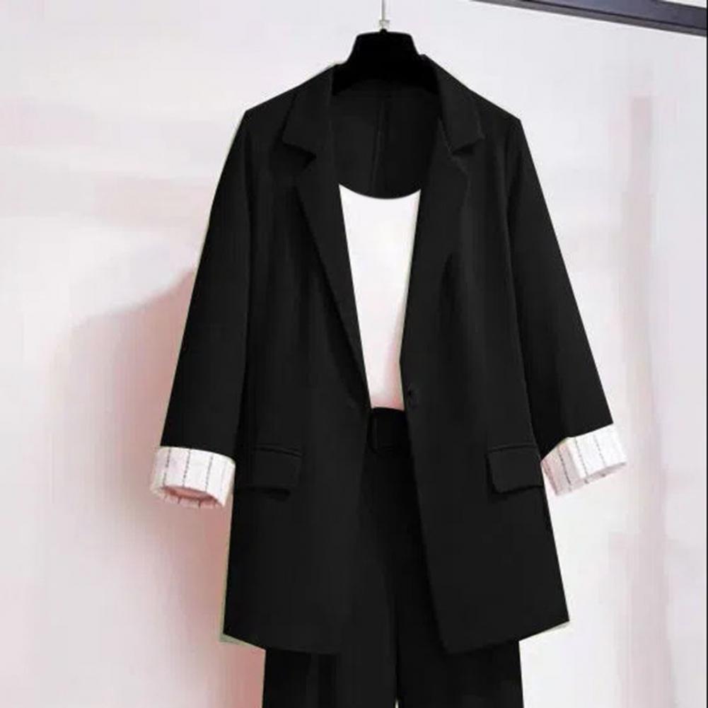 Chic Lady Business Outfit Three Piece Set Blazer Suit Pants Vest Set OL Style Notch Collar Women Business Outfit Commute - Seprincess