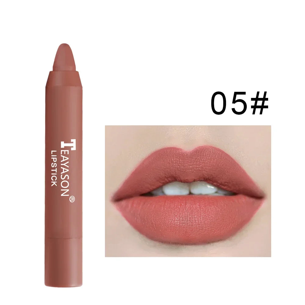 Nude Series Velvet Matte Lipstick Pencil Waterproof Long Lasting Red Lip Stick Non-Stick Cup Makeup Lip Tint Pen Cosmetic Makeup - Seprincess