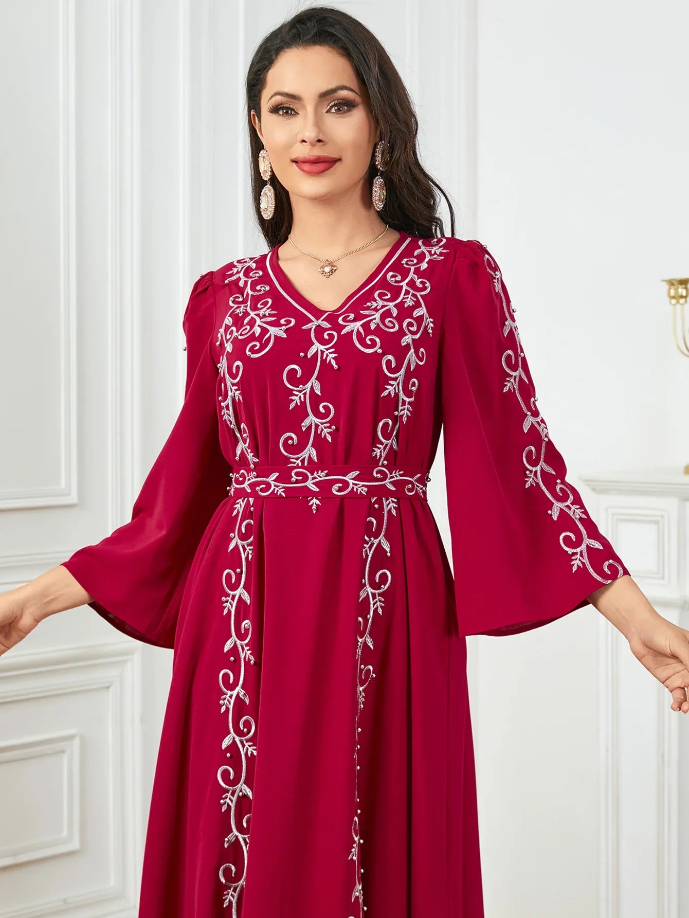 Eid Mubarak Party Muslim Women Embroidery Abayas Dress Turkey Dubai Kaftan Robe Morocco Jalabiya Islam Clothing Arab Vestidos - Seprincess