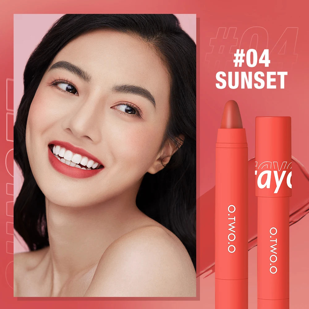 O.TWO.O Hot 6 Colors Lipstick Pencil Matte Velvet Lip Liner Waterproof Smudge Proof Lip Stick Pen Stick Women Makeup - Seprincess