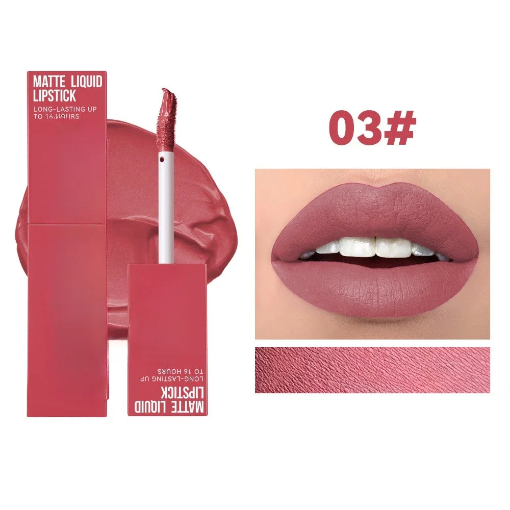 Cheap Matte Ink Liquid Lipstick Non-stick Cup Long Lasting Velvet Nude Lip Gloss Waterproof Lips Tint Waterproof Korean Make Up - Seprincess