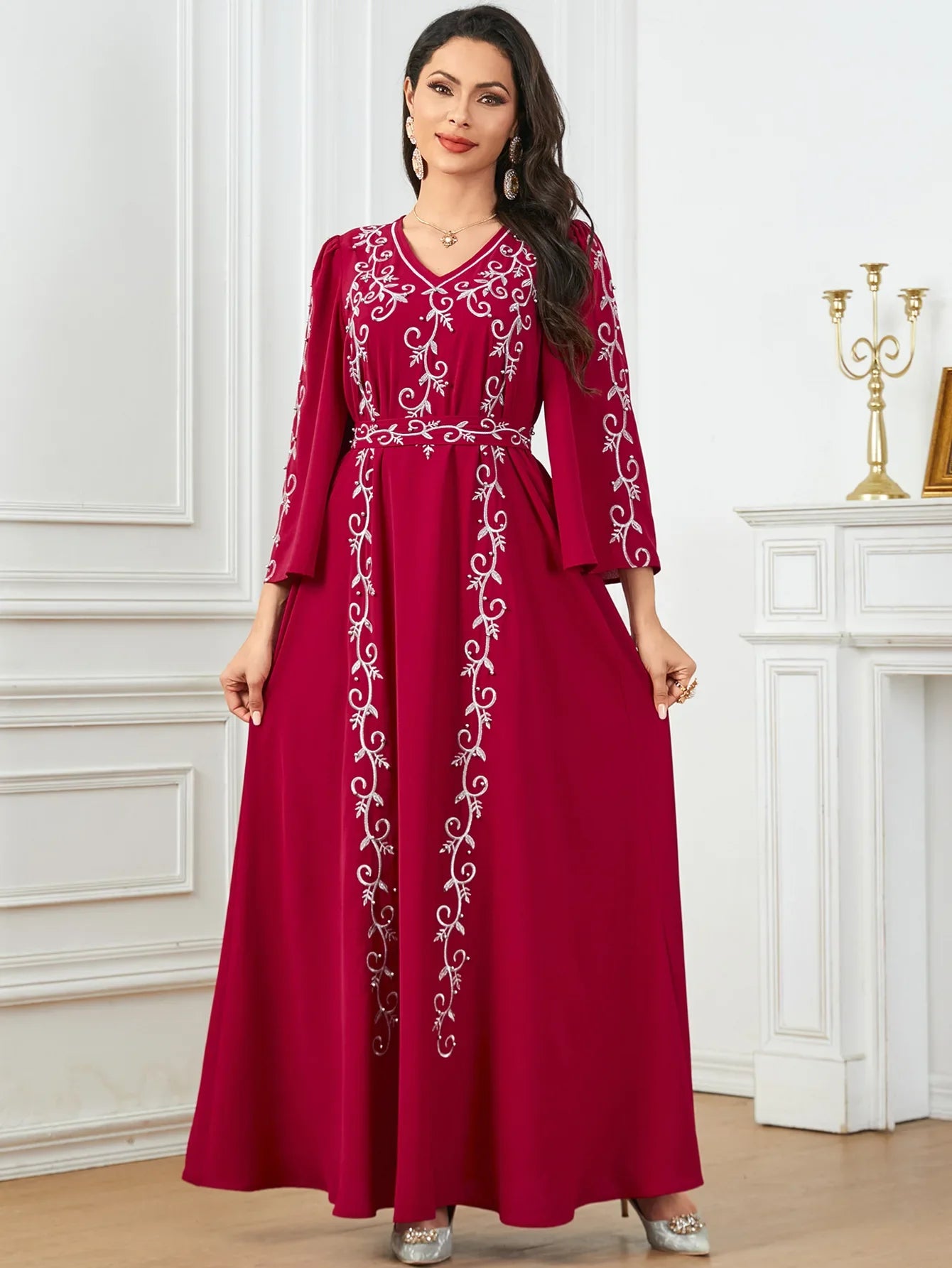 Eid Mubarak Party Muslim Women Embroidery Abayas Dress Turkey Dubai Kaftan Robe Morocco Jalabiya Islam Clothing Arab Vestidos - Seprincess