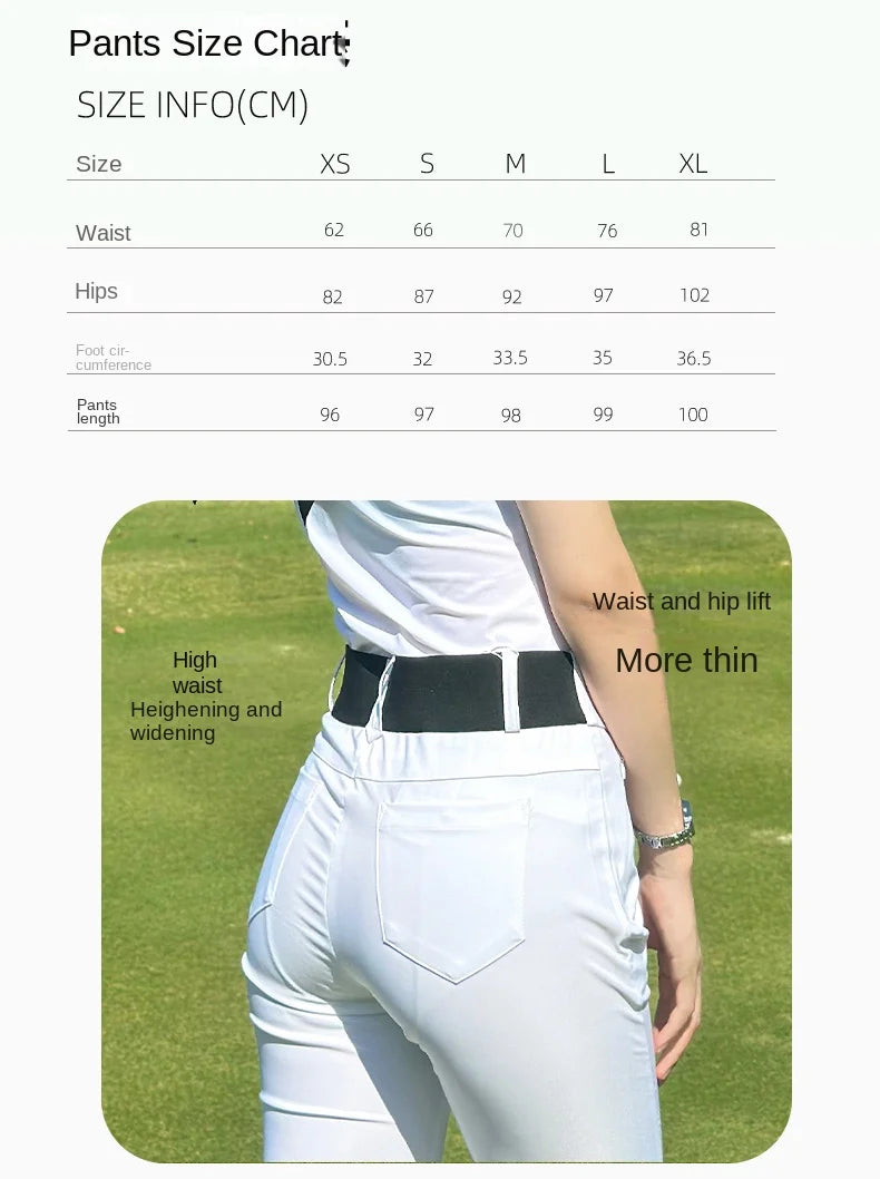 2024 SG New Golf Pants Women's Spring and Summer High Waist Thin Flared Trousers Sports Split Slim Quick-drying Straight Pants