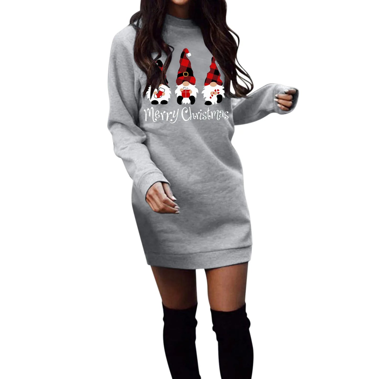 Streetwear Women Clothing Y2k Dress Winter Clothes Women Hoodies Pullover Christmas Casual Autumn Harajuku Sweatshirts Dress - Seprincess