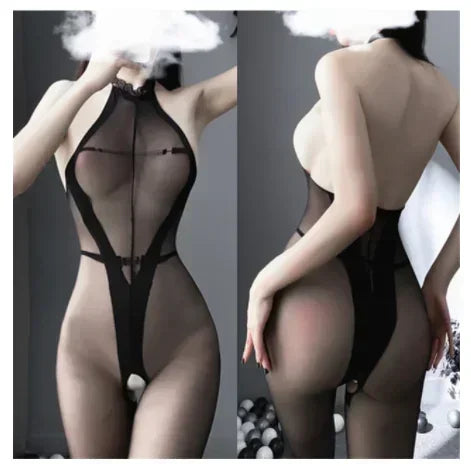 Multiple Sexy Erotic Lingerie on Sale for Clearance Women Hot Porno Costumes Fishnet Open Crotch Mesh Sleepwear Bodysuit