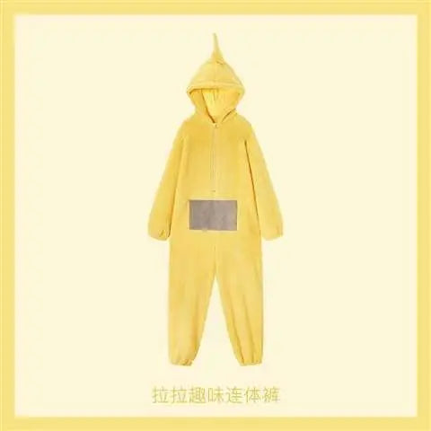 Cute Kids Adult Teletubbies Costumes Soft Long Sleeves Piece Pajamas Costume Lala Home Clothes Cosplay Unisex Hallowe Party Wear - Seprincess