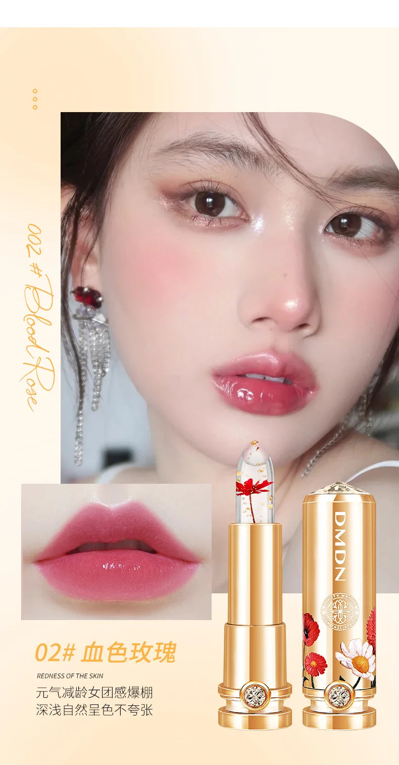 Flower Transparent Lipstick Lasting Moisturizer Crystal Jelly Lipsticks Temperature Color Changing Waterproof Lip Balm