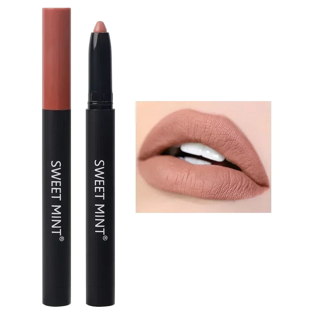 Nude Brown Lipliner Pen Waterproof Sexy Red Matte Contour Tint Lipstick Lasting Non-stick Cup Lipliner Pen Lips Makeup Cosmetic - Seprincess