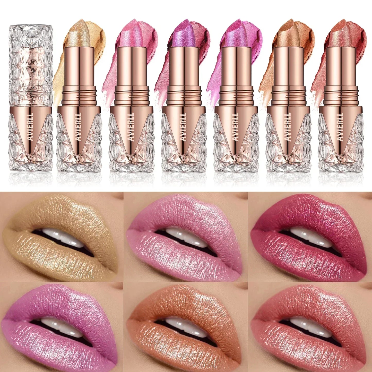 Quicksand Gold Lipstick Fine Glitter lipstick, Moisturizing Silky Mermaid Girl Pink, Long-Lasting Waterproof Grapefruit Orange - Seprincess