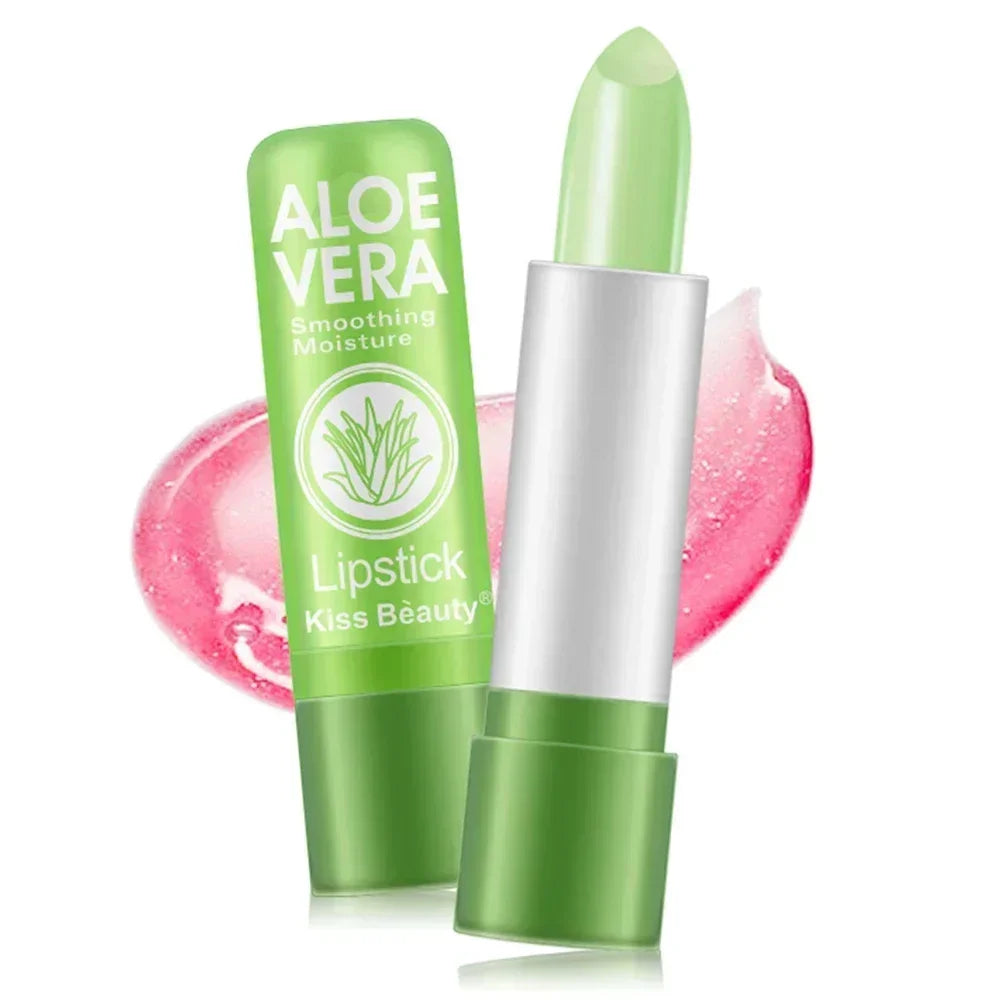 Moisturizing Aloe Vera Lipstick Temperature Color Changing Lip Balm Lasting Nourishing Lip Care Anti-drying Exfoliating Lipstick - Seprincess