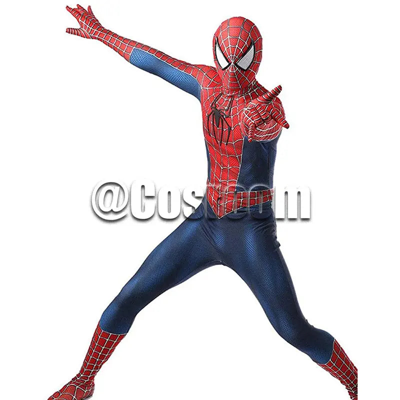 Tobey Maguire Spiderman Costume Black/Red Raimi Spider Man Cosplay Superhero Zentai Suit Halloween Costumes for Adults - Seprincess