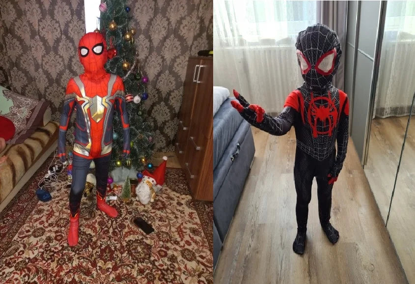 New Miles Morales Far From Home Cosplay Costume Zentai Spiderman Costume Superhero Bodysuit Spandex Suit for Kids Custom Made - Seprincess