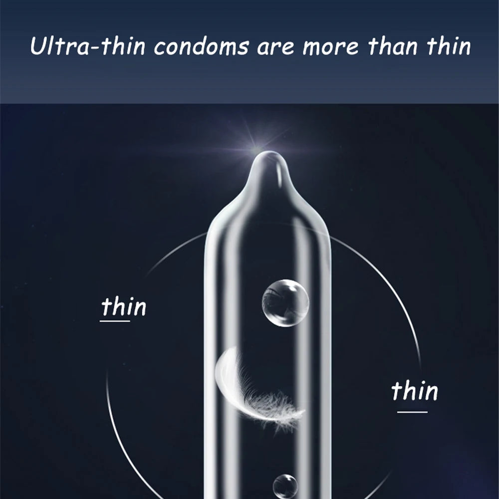 50/100pcs Ultra-thin Condoms 52mm Hyaluronic Acid for Natural Rubber Latex Lubricant Condom Safe Sex Products Toys for Men 18+ - Seprincess