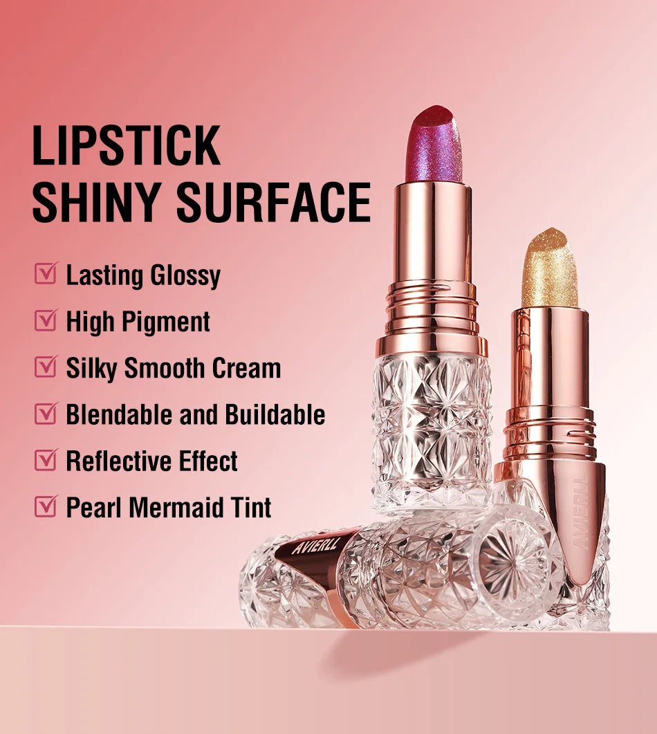 6 Color Pearlescent Sparkling Lipstick Matte Glitter Waterproof Long Lasting Pearl Shine Lip Gloss White Shimmer Sexy Lip Makeup - Seprincess