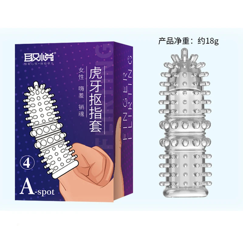 Finger Sleeve condoms G Spot Massage Adult Masturbation Sex Exotic Condom Particles Flirting Women Foreplay Anal Plug Sex Toys - Seprincess