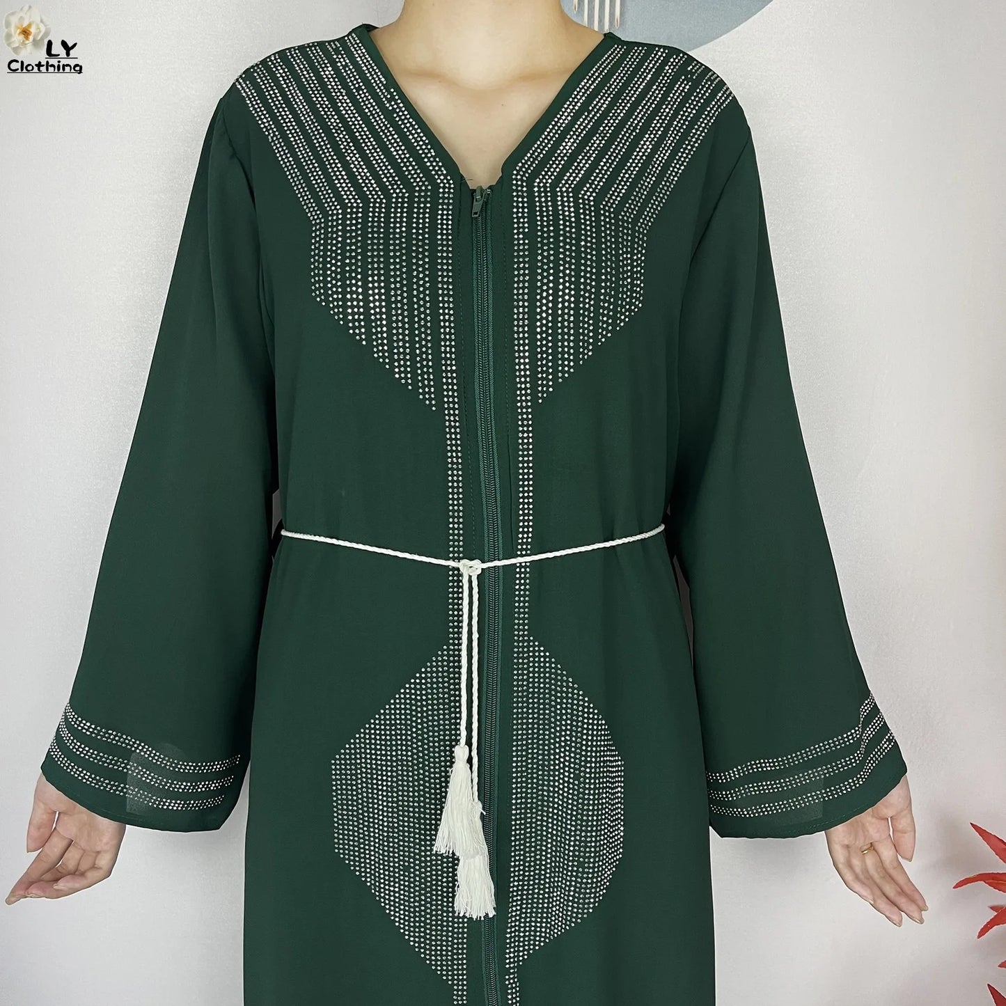 2024 For Women Elegant Dresses Dubai Party Outfits Long Sleeved Chiffon Dashiki Muslim Women Robe Open African Abaya Clothing