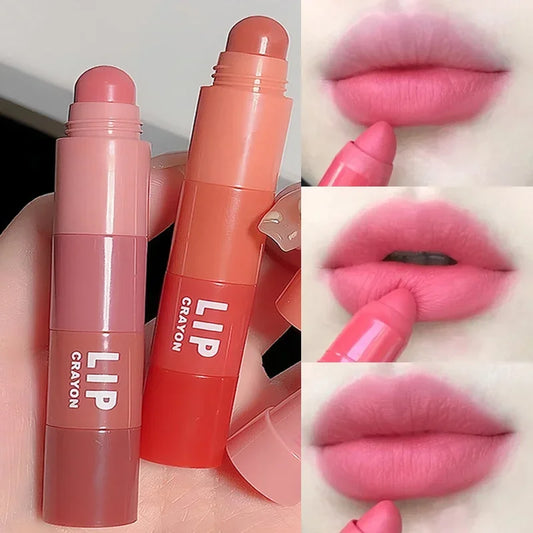 Matte Lipstick Pen 4 Colors In 1 Nude Pink Matte Lip Gloss Waterproof Long Lasting Lipstick Pencil Lip Liner Pen Lip Makeup Set - Seprincess