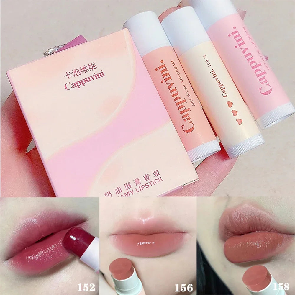 3 Colors/set Lipstick Lip Nourishing Lip Tint Lips Makeup Watery Lipgloss Lasting Moisturizing Colored Lip Balm Beauty Cosmetics - Seprincess