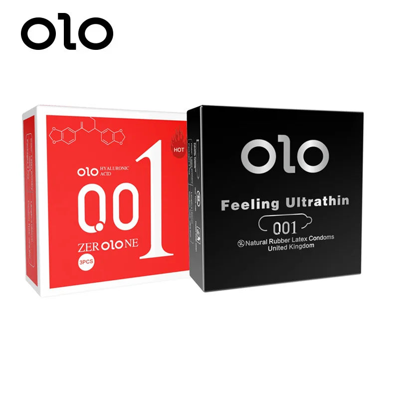 OLO Ultra Thin Condom 0.01 Feeling Penis Sleeve Hyaluronic Acids Rubber Latex Ejaculation Delay Condoms Intimate Sex Toy Product - Seprincess