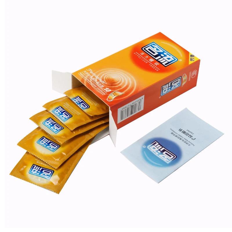 10pcs Natural Latex Condom Lubrication Delay Dot Sex Ultra Thin Particles Condom Contraception Supplies Adults Sex Toy 18+