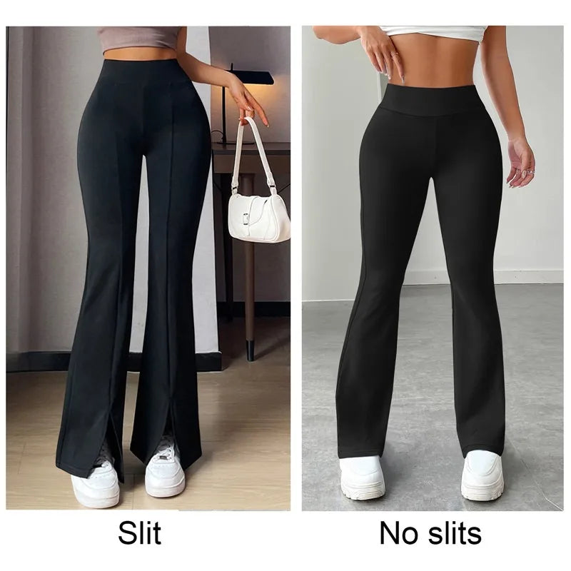 2025 New Flare Leggings Yoga Pants Women High Waist Wide Leg Pants Women Gym Sports Black Flared Pant Plus Size Dance Trousers