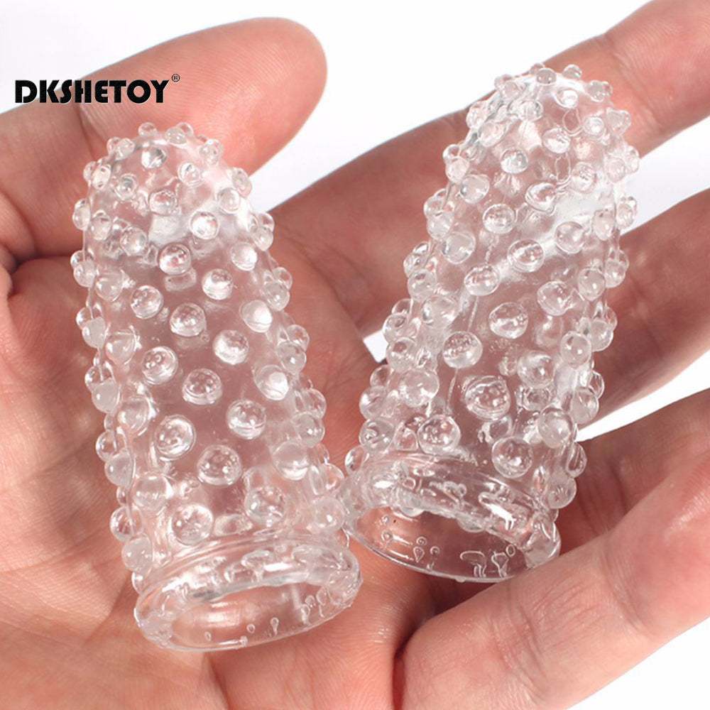 Finger Sleeve condoms G Spot Massage Adult Masturbation Sex Exotic Condom Particles Flirting Women Foreplay Anal Plug Sex Toys - Seprincess