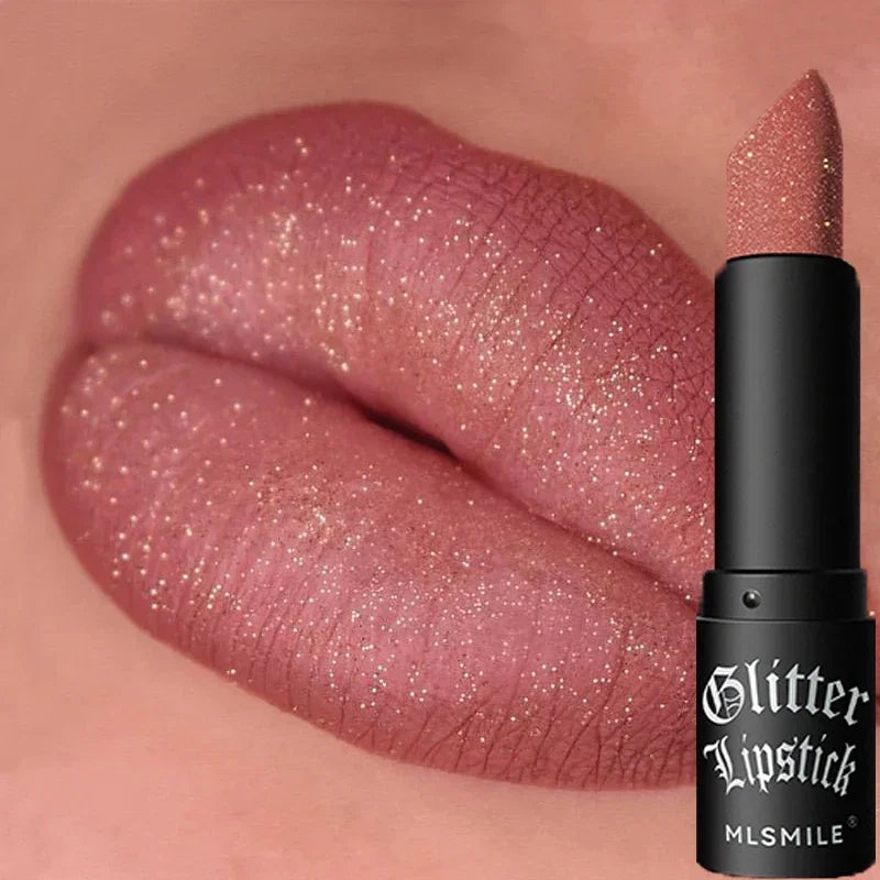 Glitter Diamonds Matte Lipstick Waterproof Long Last Color Rendering Non-stick Cup Nude Red Lipsticks Women Lip Makeup Cosmetics - Seprincess