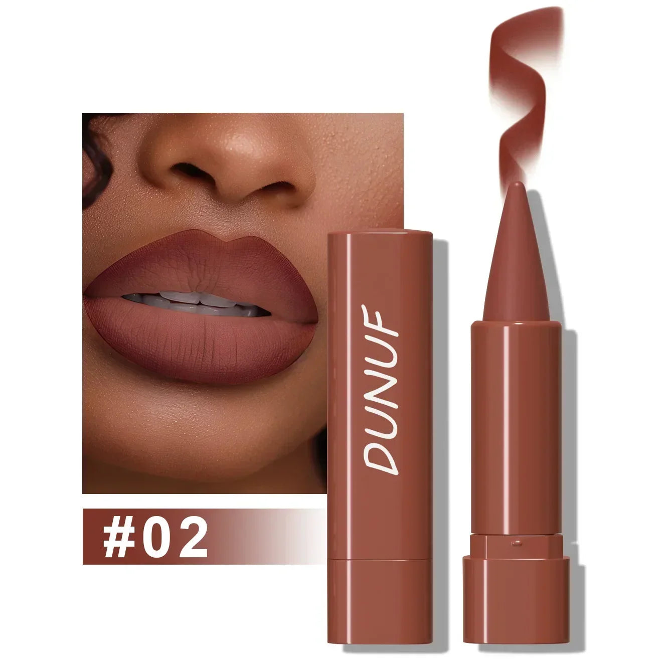 DUNUF Not-Fading Long Lasting Waterproof Velvet Matte Lipstick Lip Liner Makeup Sexy Non-stick Cup Lip stick Lipliner Cosmetics