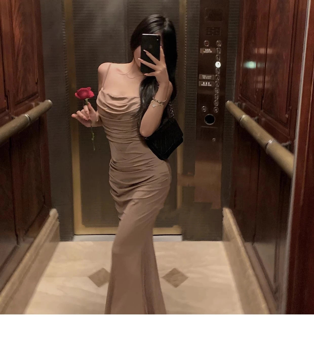 Women Elegant Sexy Bodycon Mermaid Dress Summer New Fashion Strap Evening Party Runway Robe Korean Female Solid Long Vestidos - Seprincess