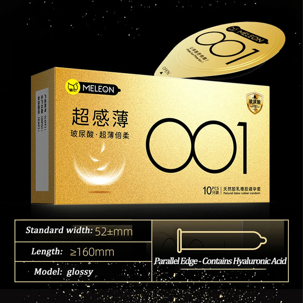 Hyaluronic Acid Condom Male Ultra-thin 001 Invisible Condom Adult Natural Latex 52mm Penis Sleeves Lubricated Safer Sex Products - Seprincess