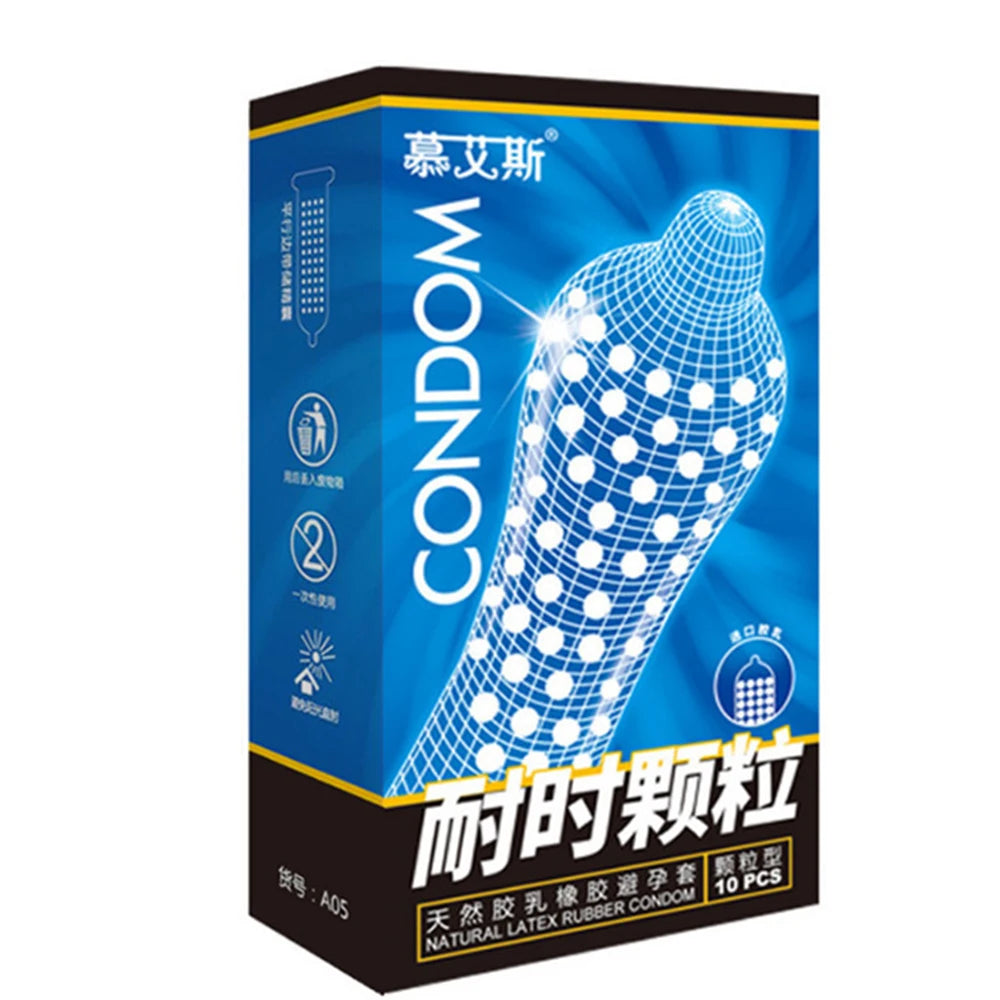 Spiked Condoms For Men 18+ Thin Condones Big Dotted For Long Sex Delay Ejaculation G-spot Vaginal Stimulation Adult Penis Sleeve - Seprincess