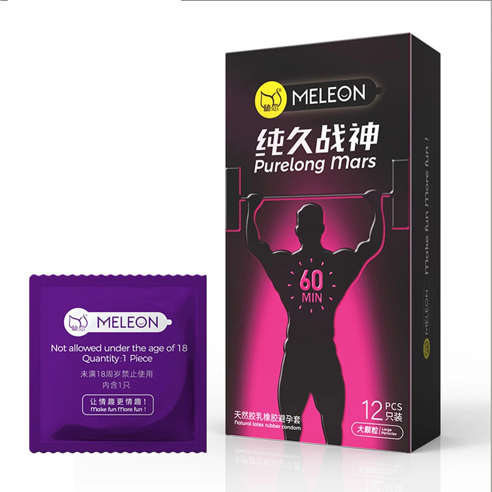 Ultra-thin Condom Male Delay Lasting Extended Time 12PCS Penis Sleeve Glossy Large Particles Condom 52mm Adult Safer Sex Product - Seprincess