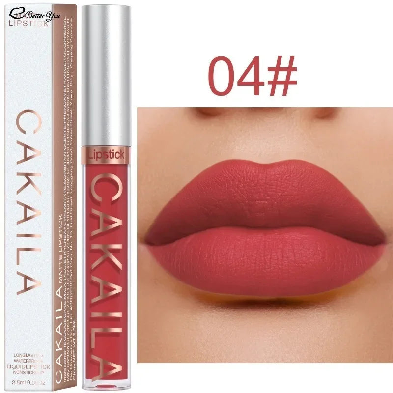 KACAILA 18 Colors Waterproof Liquid Lipsticks Lip Makeup Matte Velvet Lipstick Lip Gloss Cosmetic Nude Long Lasting Cosmestics - Seprincess