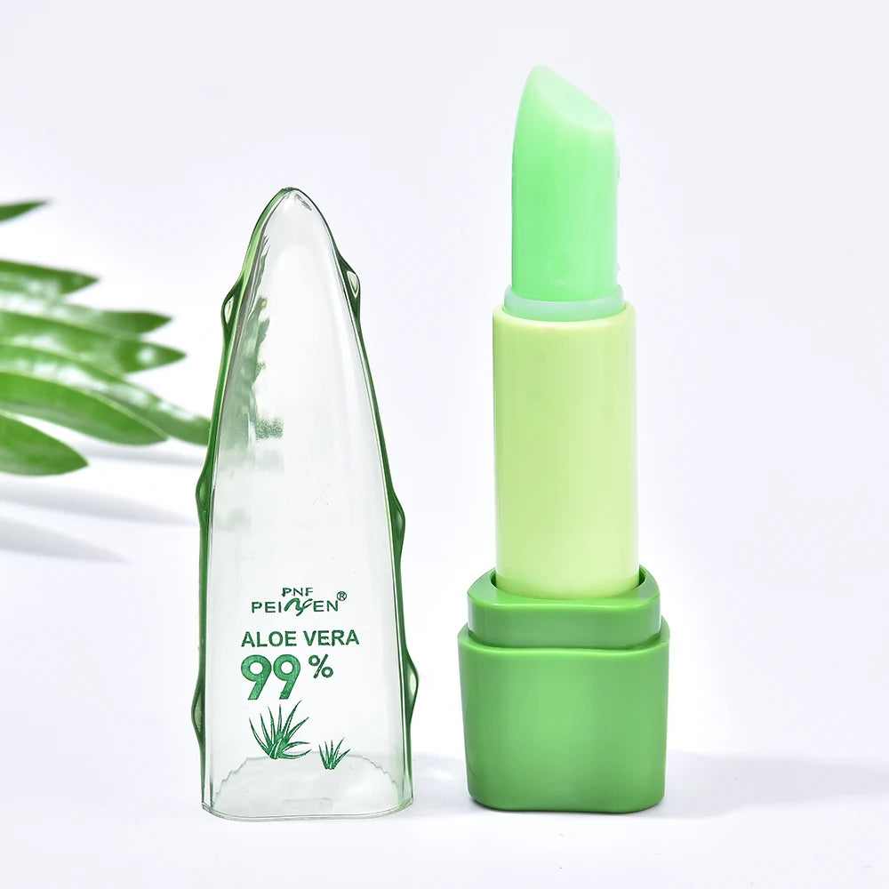 1 Pcs Aloe Vera Magic Lip Balm Color Change Natural Moisture Lipstick Temperature Nutritious Safe Ingredients Care Makeup Lips - Seprincess