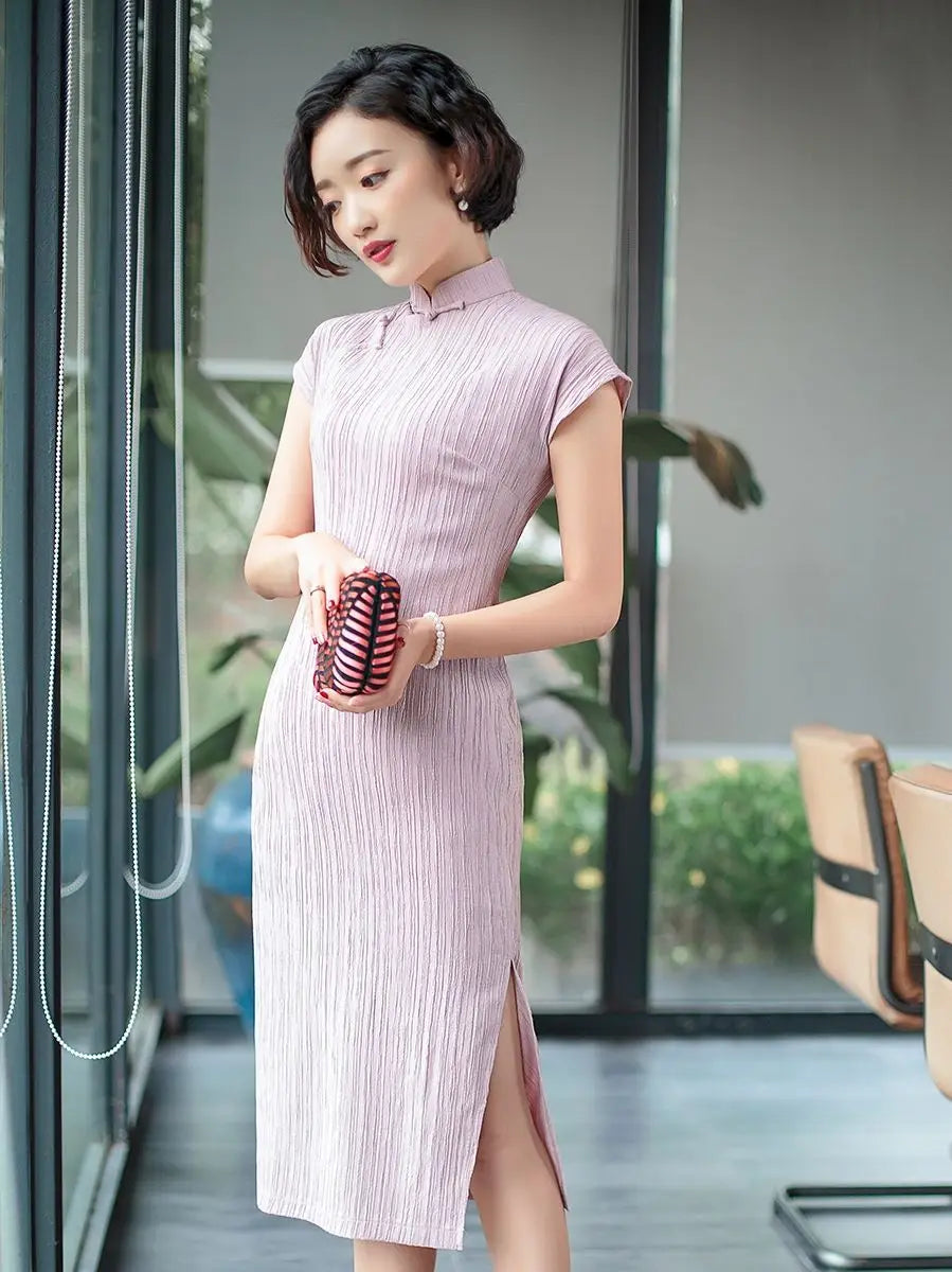 Qipao Modified Cheongsam Women's 2023 Summer Chinese Cheong Sam Retro Tang Style Short Sleeve Stand Collar Vintage Dress Woman - Seprincess