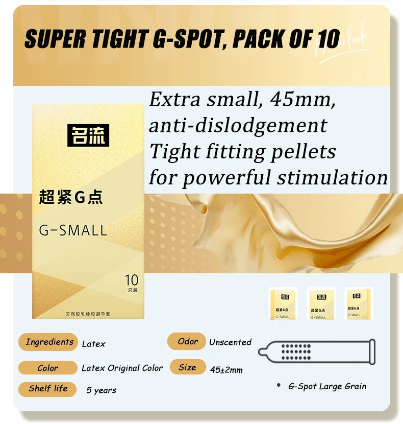 30PCS Small Condoms Ultra Thin 45mm Tight Natural Rubber Penis Sleeves Lubricated Safer Sex Products for Couples Men Women - Seprincess