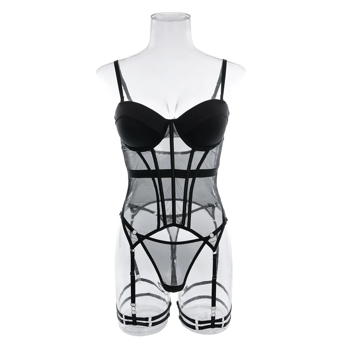 Erotic lingerie Tight fitting see through mesh binding straps deep straps V women's sexy underwear adult sexy sets Sex clothes - Seprincess