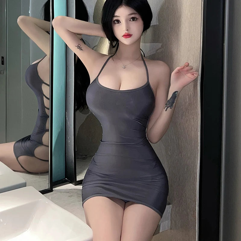 New Hot Sexy Lingerie Black Sassy Dress Nightdress Women Perspective Underwear Erotic Costumes Babydoll Sex Clothes Pajamas