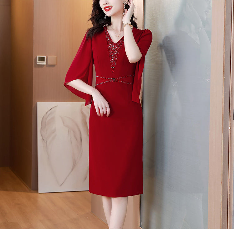 2023 New Fashion Simple Solid Color Dress Women's Summer Elegant Versatile Short Sleeve Loose Fit Casual Party Dress Vestidos - Seprincess