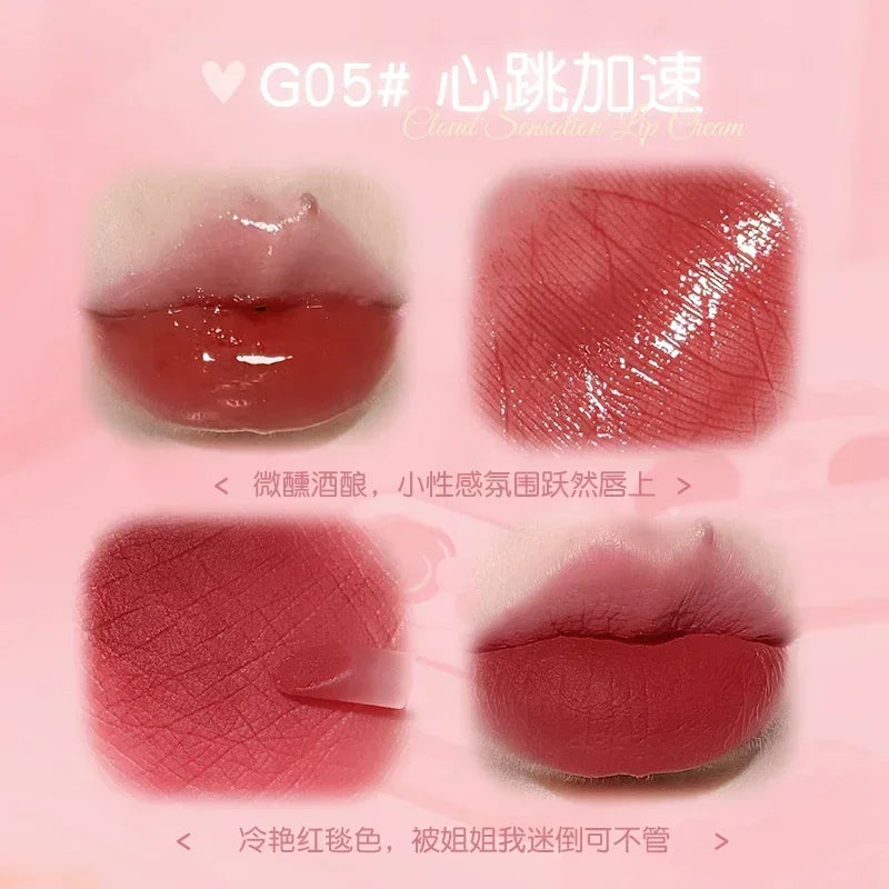 GOGO TALES Double Lip Gloss Mirror Finish Nude Color Korean Lipstick Matte Non-Sticky Lip Mud Long-Lasting Vegan Makeup