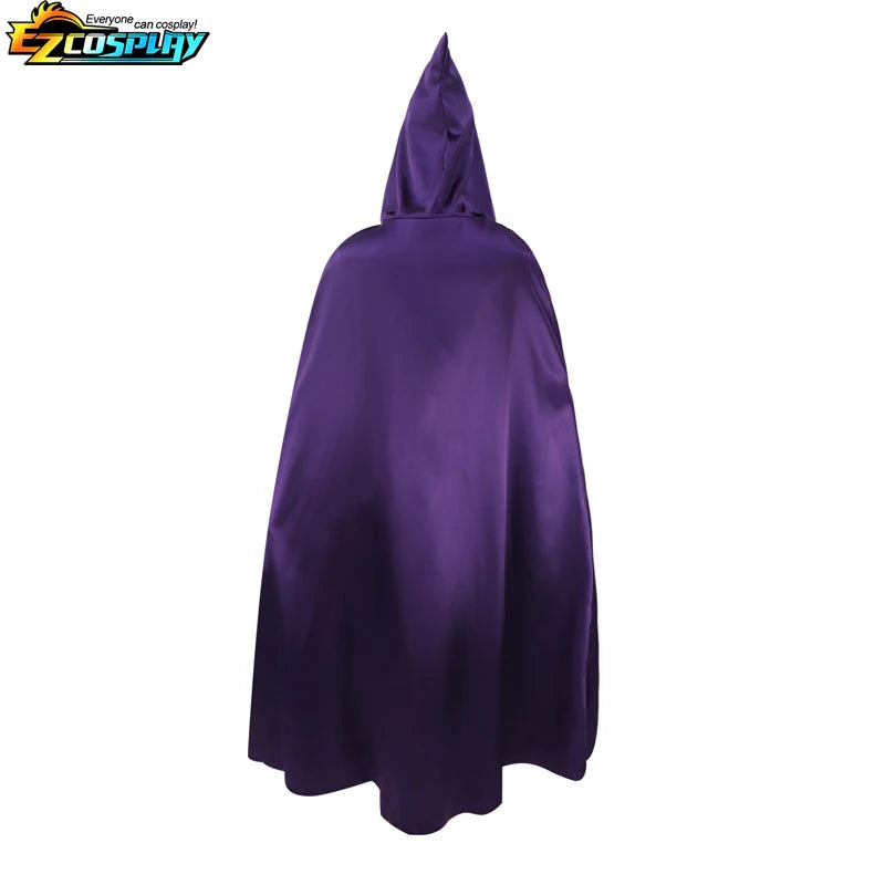 Teen Titans Raven Cosplay Costume Deluxe Jumpsuit Cloak Belt Suit Halloween Uniform for Women XS-3XL - Seprincess