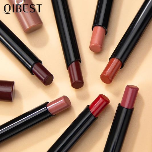 QIBEST New Velvet Matte Lipstick Long Lasting Waterproof Lipstick Non-Stick Cup Lip Stain Tint Cosmetics Lip Pencil Liner Makeup - Seprincess