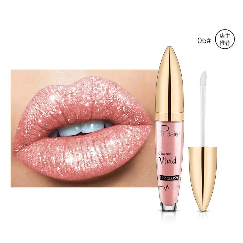 18 Colors Glitter Lip Gloss Waterproof Long Lasting Diamond Matte To Shimmer Metallic Liquid Lipstick Women Lips Makeup Cosmetic