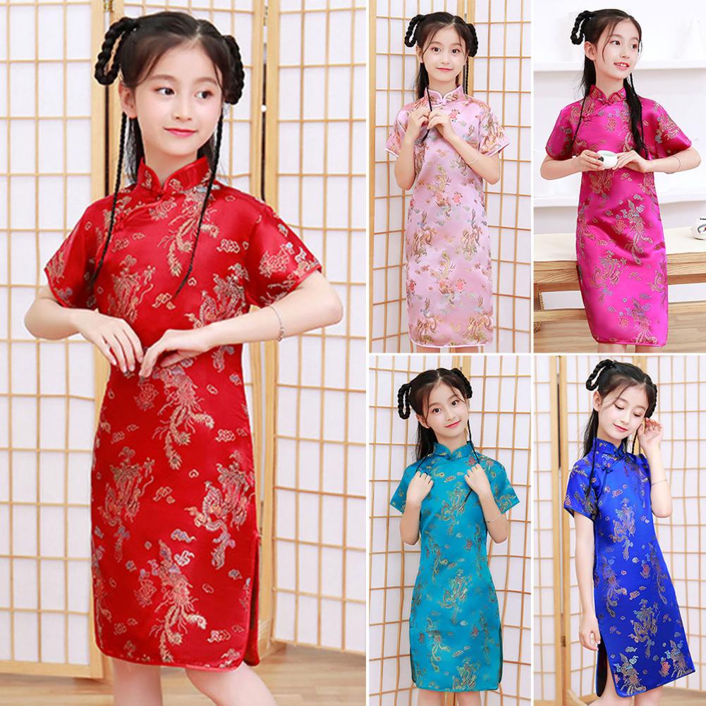 Kids Hanfu Dress Elegant Princess Dress Summer Dresses Chinese Cheongsams For Girls Traditional Chinese Dress Toddler Dress - Seprincess