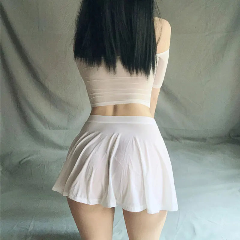 Summer Women's Skirts Sexy Mini Pleated Skirts Sexy Club Outfits for Women Girl Korea Black  Y2k A-line Stretchy Skirt - Seprincess