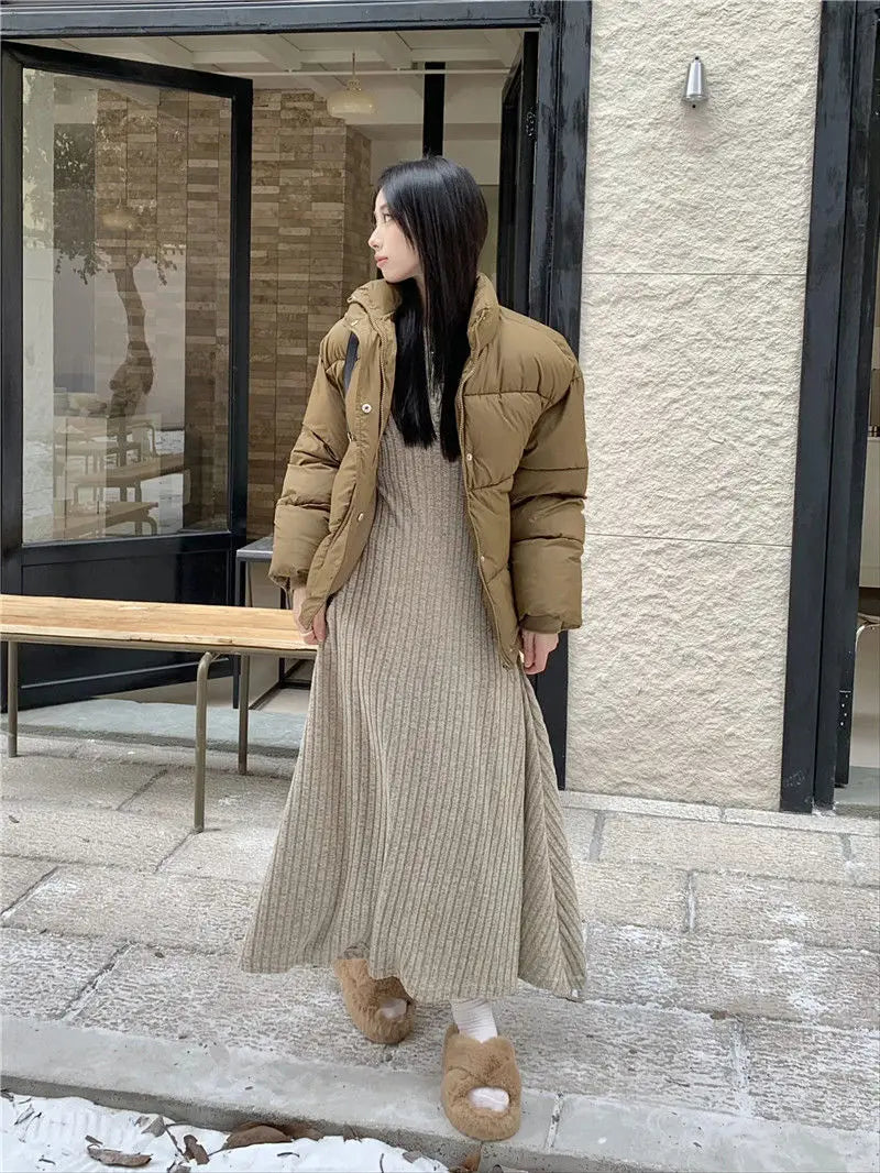 2024 Korean High-end Knitted Dress for Women Autumn/Winter Slim Fit Fashionable Versatile Long-sleeved Woolen Dress for Women - Seprincess