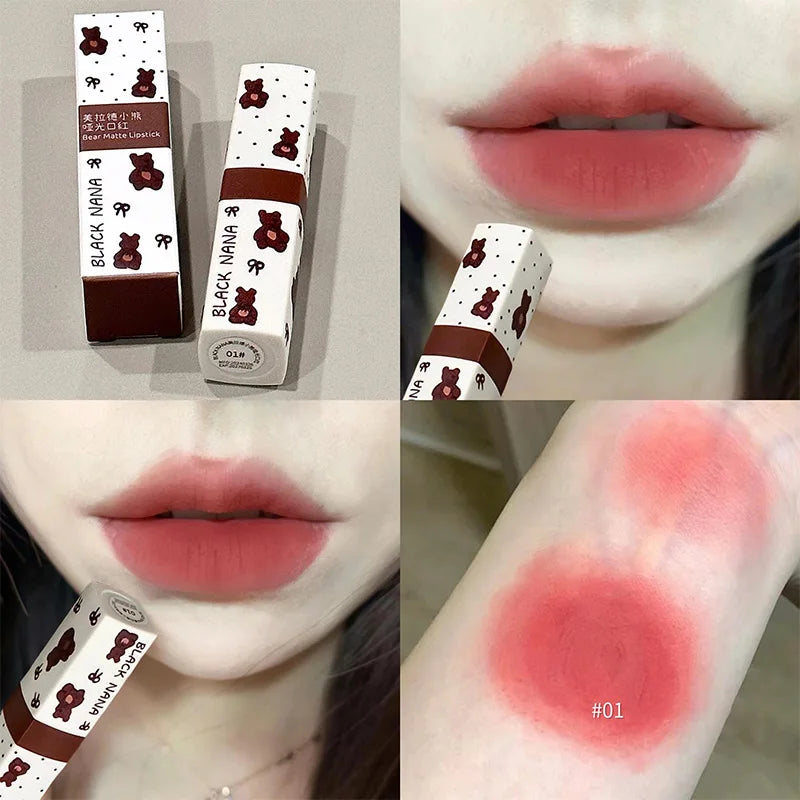 Waterproof Matte Coffee Brown Lipstick Moisturizing Long Lasting Not Easy To Fade Low Saturation Rose Pink Brown Lip Gloss - Seprincess