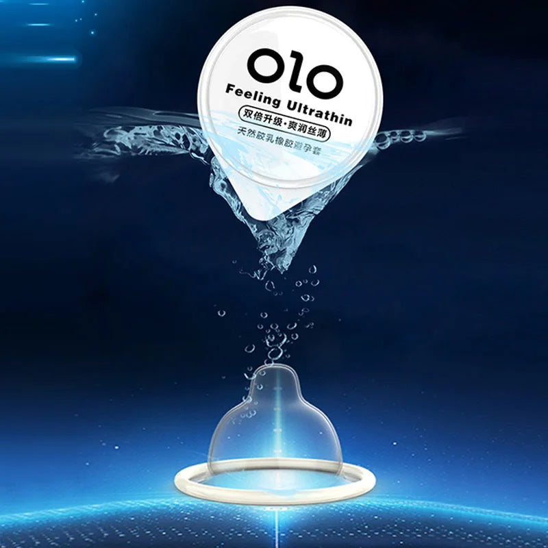 OLO Ultra Thin Condoms for Men No Box Sensitive Condom Hyaluronic Acid Safe Penis Sleeves Contraception Cock Sex Toys Adult 18+ - Seprincess