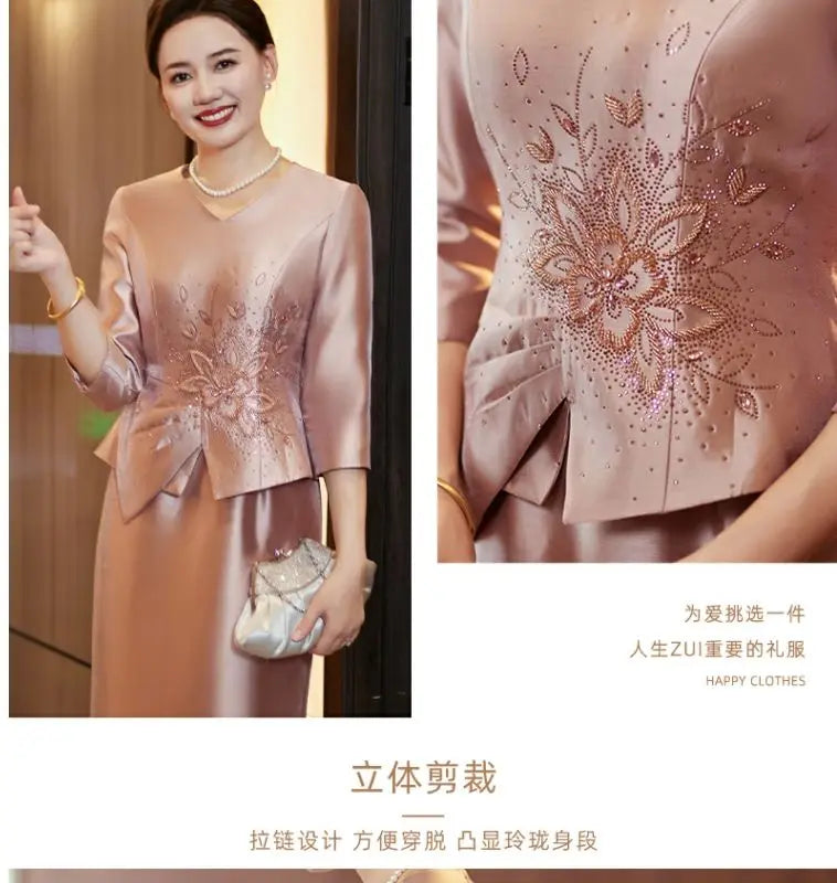 Yourqipao Chinese Traditional Wedding Guest Dresses Mother Of The Bride Cheongsam Evening Gowns Women Qipao Bridal Party Dresses - Seprincess